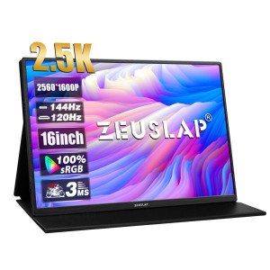 제우스랩 제우스랩 16인치 게이밍 휴대용 모니터 포터블 P16K 라이브용 2.5K 144Hz 한국형 코드