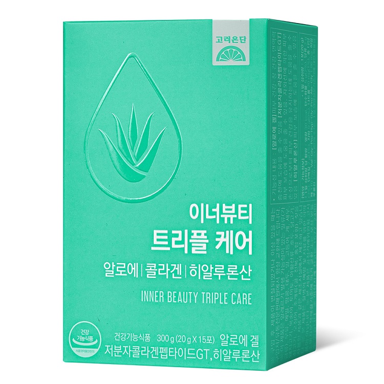 고려은단 <b>이너뷰티</b> 트리플 케어 알로에 콜라겐 히알루론산 20g x 15포