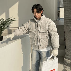[2컬러]헌터 남자 멀티포켓 빵빵 헤비 크롭 숏패딩 점퍼