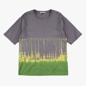 수주산 리프 그린 다크 그레이 실키 코튼 숏 슬리브 티셔츠 2053C-023