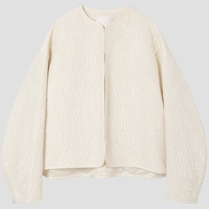 마메 쿠로구치 에크루 플로럴 퀼트 실크 자켓 MM23PF-JK720