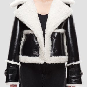 쇼디치 스키 클럽 블랙 화이트 레바 시어링 자켓 SSCL035C