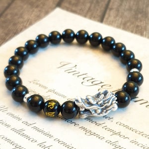 청룡의해🐉만사형통 재물 수호 성공 실버 드래곤 팔찌, 헤나