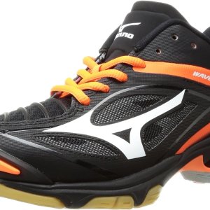 미즈노 Mizuno 여성용 웨이브 라이트닝 Z3 배구화, 블랙 Black/Red