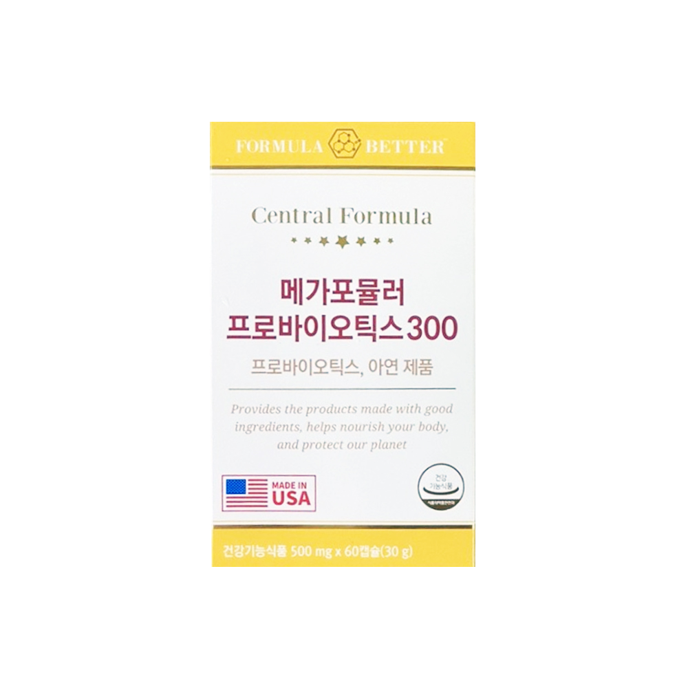 <b>센트럴포뮬러 메가포뮬러 프로바이오틱스300</b> 60캡슐  1개  60정