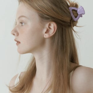 [카인더베이비] lilac purple cubic point hair claw ss 042