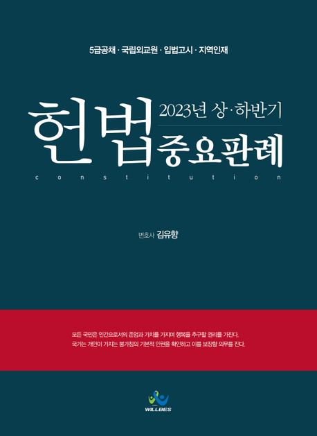 (2023년 상·하반기) 헌법중요판례  = Constitution / 김유향
