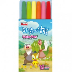9000 펜텔 마당을 나온 암탉 칼라펜 사인펜 싸인펜 12색 세트 - S360-12