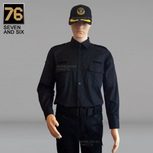 Grid security subway security inspection uniform long-sleeved shirt shirt spring and autumn property