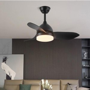 38-inch Nordic ceiling fan light, creative restaurant chandelier, modern simple three-leaf variable