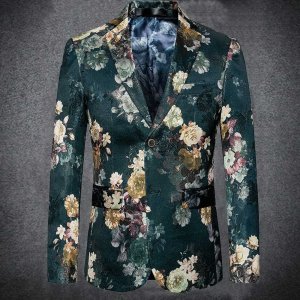 트로트의상 남자 자켓 웨이터 꽃무늬 럭셔리 사회자 꽃향기 사이즈배송메모