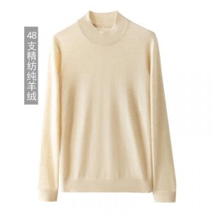 New 48 count worsted half turtleneck pure cashmere sweater for women 100 pure cashmere thin high-end