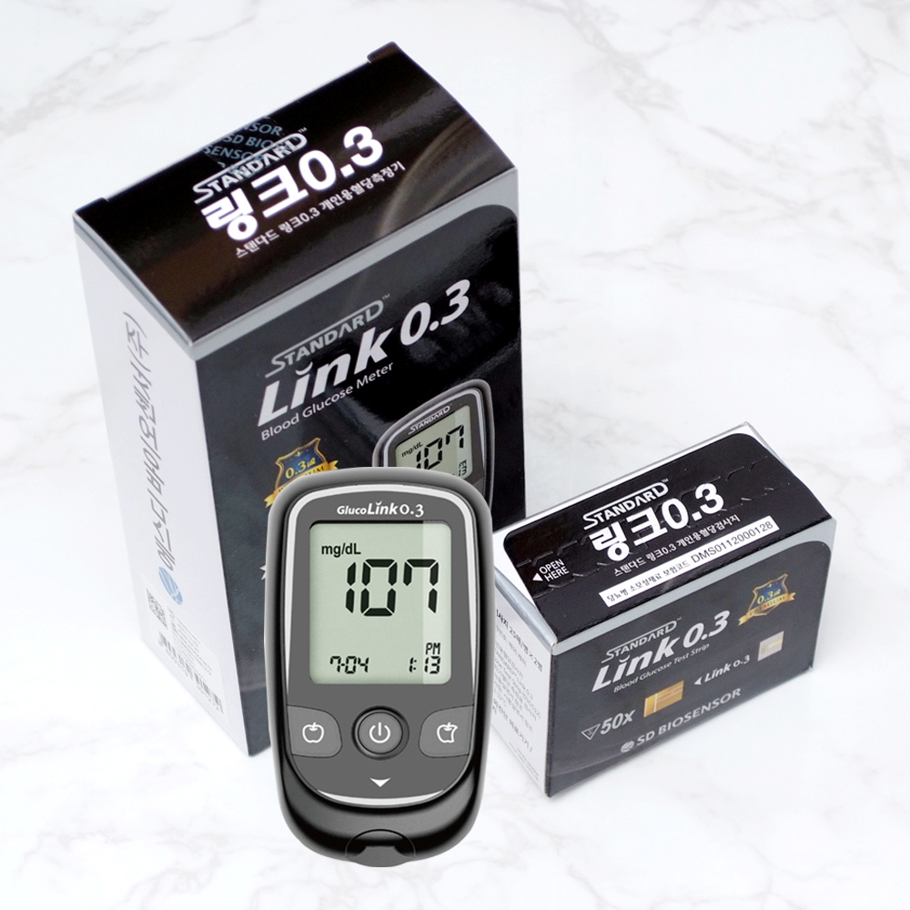 글루코링크 0.3 혈당계+시험지50매+침110+솜100
