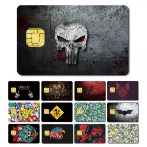 Animie Skin for Cover Small Chip Shark Skull PVC Matte Film Card Case Magic Card Credit Big Sticker