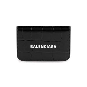 발렌시아가 25SS 샤이니 크로커다일 엠보싱 캐쉬 미니 월렛 블랙 5938131LRR31090
