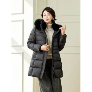 [마담엘레강스]줄리안 폭스후드 머스크렛 카라 구스다운 코트 K234CT01P351032478