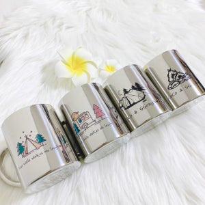 ➰캠핑 스텐머그컵➰ 주문제작 감성소품 생일 _ 또또마망, 𖤐또또마망𖤐