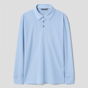 [로가디스] [Essential] 솔리드 칼라 넥 티셔츠 - 스카이 블루 하늘색 RY4241P31Q