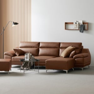 동서가구 뉴테라 천연면피가죽 4인 소파 DF921806