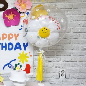 라이키 스마일꽃 버블풍선 세트 / 생일파티 두돌 생일상 아기 1000일 꾸미기 어린이집