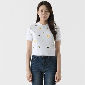 톰브라운 W 버드 앤 비 밀라노 코튼 반팔 티셔츠 화이트 FJS137E J0055 100