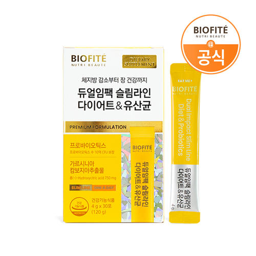 <b>비오피테</b> 듀얼임팩 슬림라인 다이어트&amp;유산균 30포 X 1개 유산균 10억 CFU