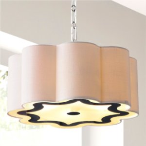 D74041 JONATHAN Y coquille 4-light 20 adjustable scalloped shade metal led pendant