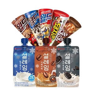 롯데웰푸드 파우치 콘 아이스크림 8종 24개 골라담기 설레임,월드콘,돼지콘,구구콘