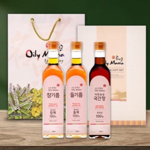 전통 참기름 들기름 국간장 선물세트 (250ml 3병)