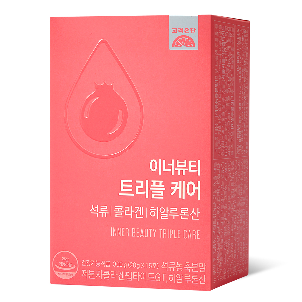 고려은단 <b>이너뷰티</b> 트리플케어 석류 콜라겐 히알루론산 20g x 15포