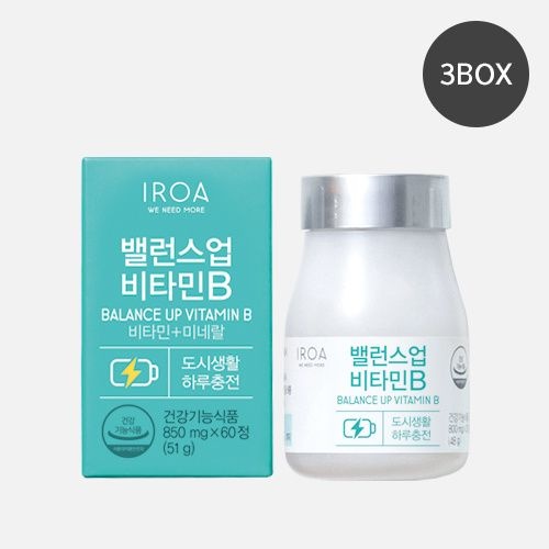 이로아 (현대Hmall) [이로아] 밸런스업 비타민B (850mgX60정) - 3박스