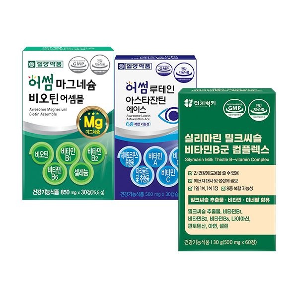 <b>터치럭키</b> (현대Hmall) <b>터치럭키</b> 실리마린 밀크씨슬 비타민B군+루테인 <b>아스타잔틴</b>+마그네슘 비오틴