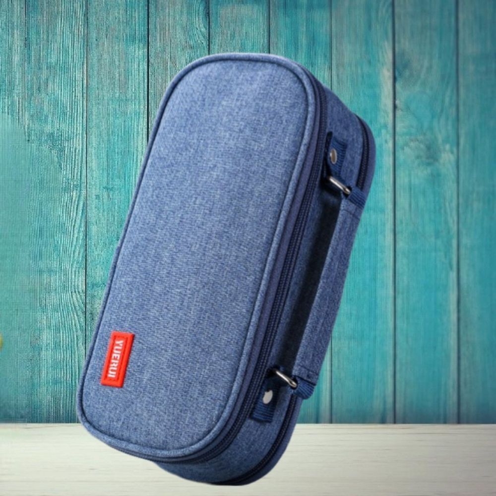 고효율 5단 투지퍼 손잡이필통 고급파우치 신학