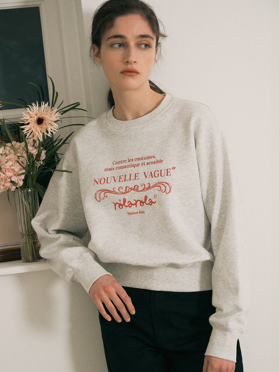 VINTAGE NOUVELLE LOGO SWEATSHIRT MELANGE GRAY