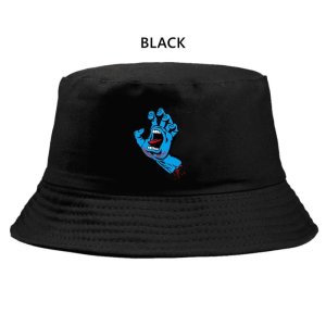 남녀공용 파란색 좀비 손 버킷 모자  야외 리버시블 어부 모자  해변 낚시 모자  여아 소년 샤페우 밥 파나마 모자