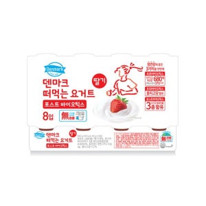 동원 덴마크 떠먹는 요거트 포스트바이오틱스 딸기 85g x 8개