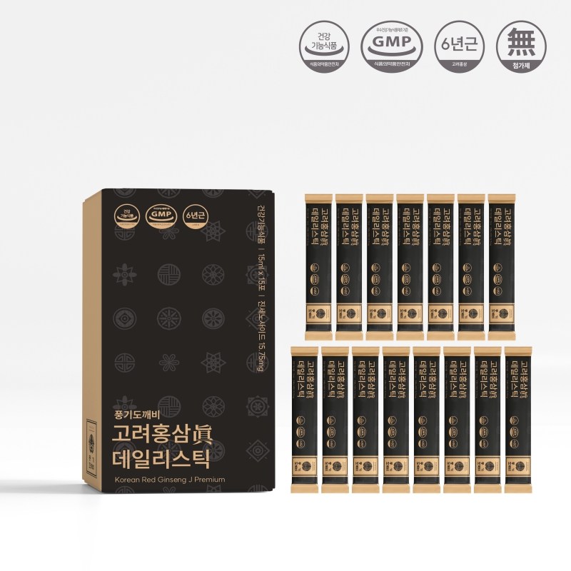 고려<b>홍삼</b>진 6년근 데일리스틱(진세노사이드 무려 15.75mg)  15ml  150개