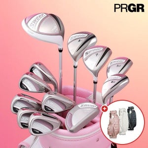 프로기아 PRGR NEW 스위프 핑크 12PC 여성 클럽세트+젝시오 프리미엄 캐디백