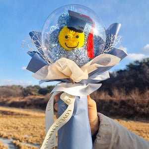 터지지 않는 졸업 꽃풍선 18번 완제품 / 졸업식 풍선 꽃다발 스마일 학사모 졸업 축하 선물