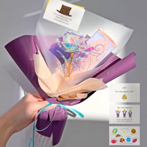 웡카 LED 초콜릿 홀로그램 장미 꽃다발 발렌타인데이, 소랑호젠