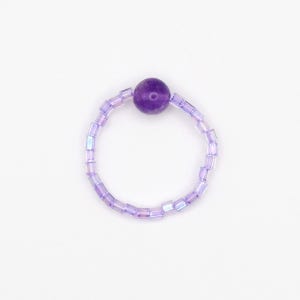 [머메이드] 미스틱퍼플 써클 비즈반지 (천연자수정), 데이지의봄 (daisy bom)