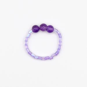 [머메이드] 미스틱퍼플 트리플 비즈반지 (천연자수정), 데이지의봄 (daisy bom)