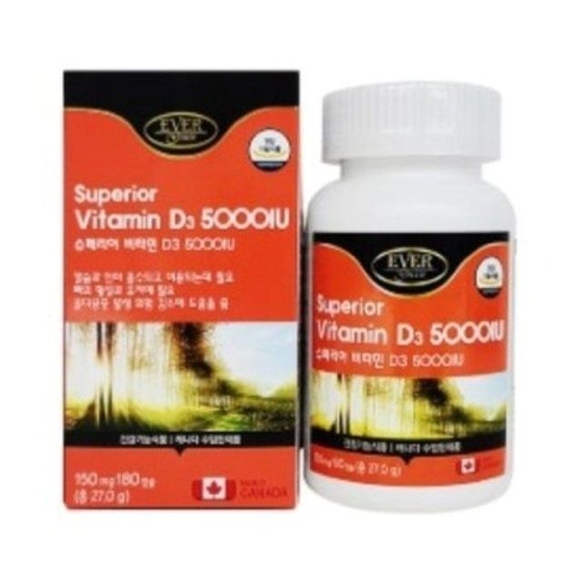 <b>에버</b>그린 슈페리어<b>비타민</b>D 5000IU 150mg*180c