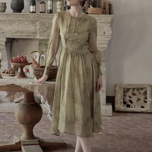 프라우드마리 PM_Vintage floral slimming dress
