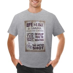 Life Is like a 카메라 티셔츠  애니메이션 상의  그래픽 티셔츠  오버사이즈 티셔츠