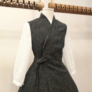 (haejin한복) 언발란스 한복깃 롱조끼, haejin 혜진한복