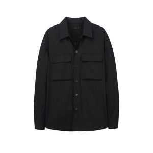 [질스튜어트뉴욕 맨]  블랙 울 혼방 플랩포켓 긴팔 캐주얼셔츠 JNSH2A102BK
