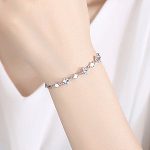 [실버925]화이트 롬버스 실버 팔찌