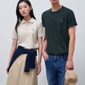 [빈폴멘] [Essential] 남녀공용 수피마 코튼 라운드넥 티셔츠 - 그린 녹색 BC4242E02M
