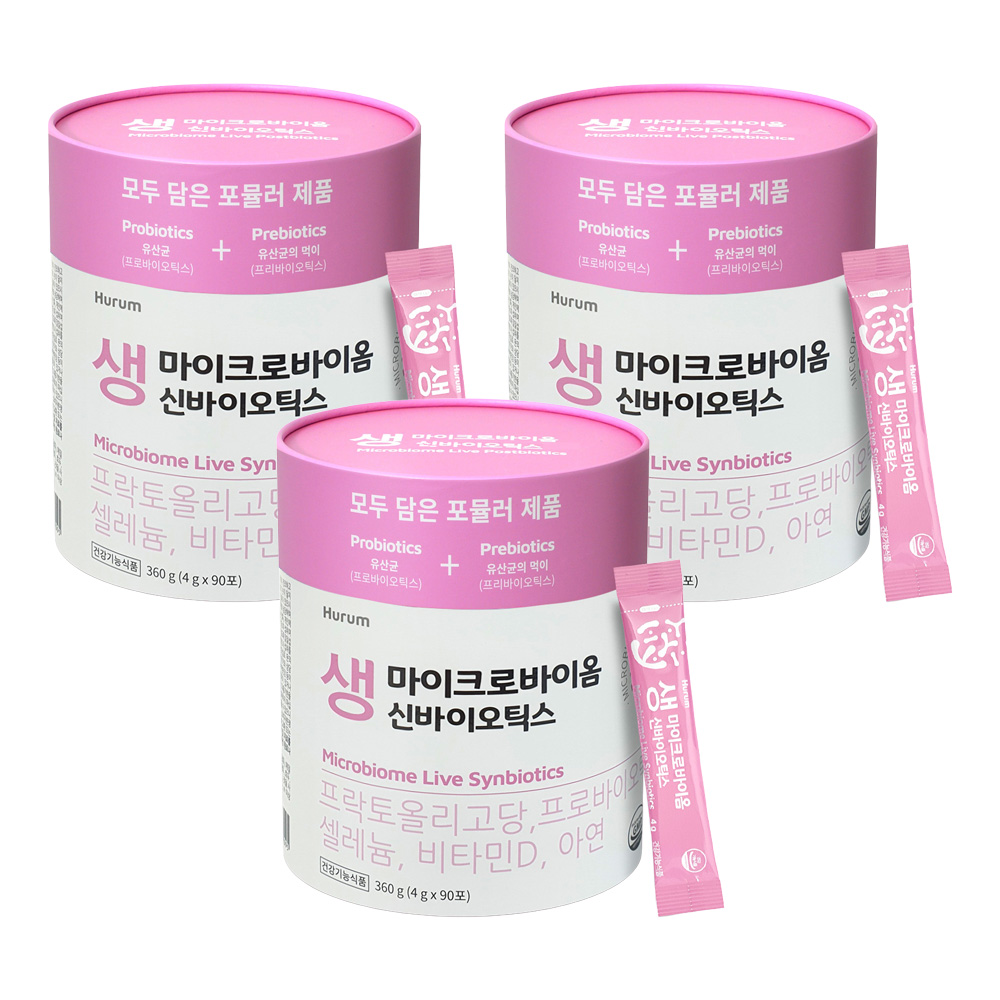 <b>휴럼</b> 마이크로바이옴 생 신바이오틱스 90p 3개